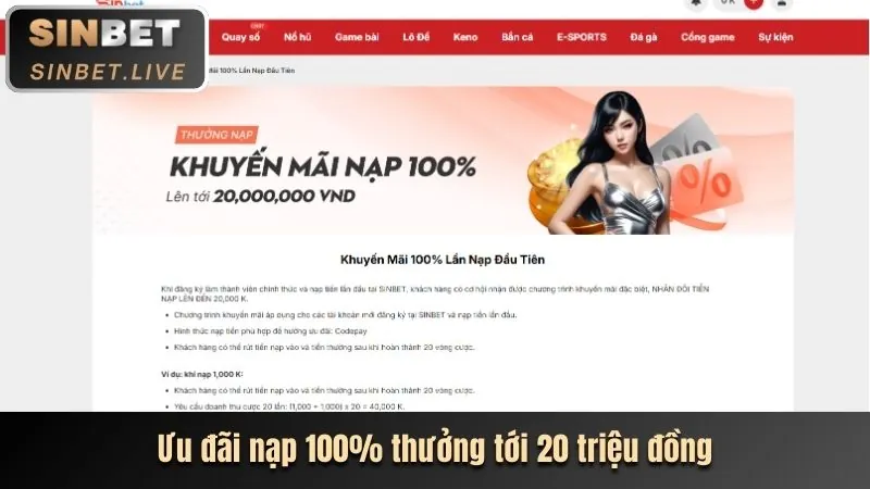 Khuyến mãi thưởng nạp lần đầu